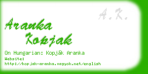aranka kopjak business card